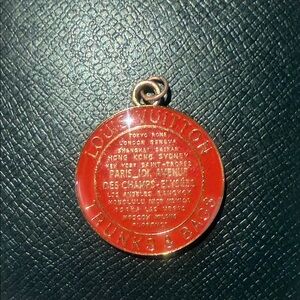 Louis Vuitton Red and Gold Round Pendant